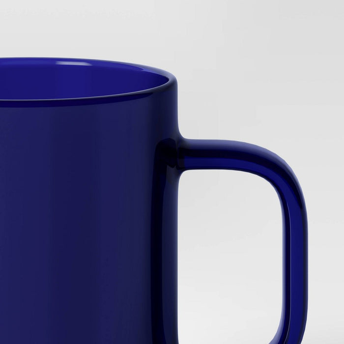 14oz Borosilicate Glass Mug Translucent Blue - Room Essentials: Microwave & Dishwasher Safe, Hot/Cold Beverages