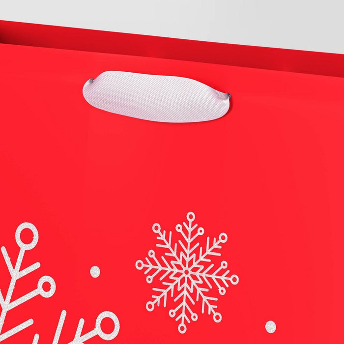 Glittered Snowflakes Vogue Christmas Gift Bag Red - Wondershop