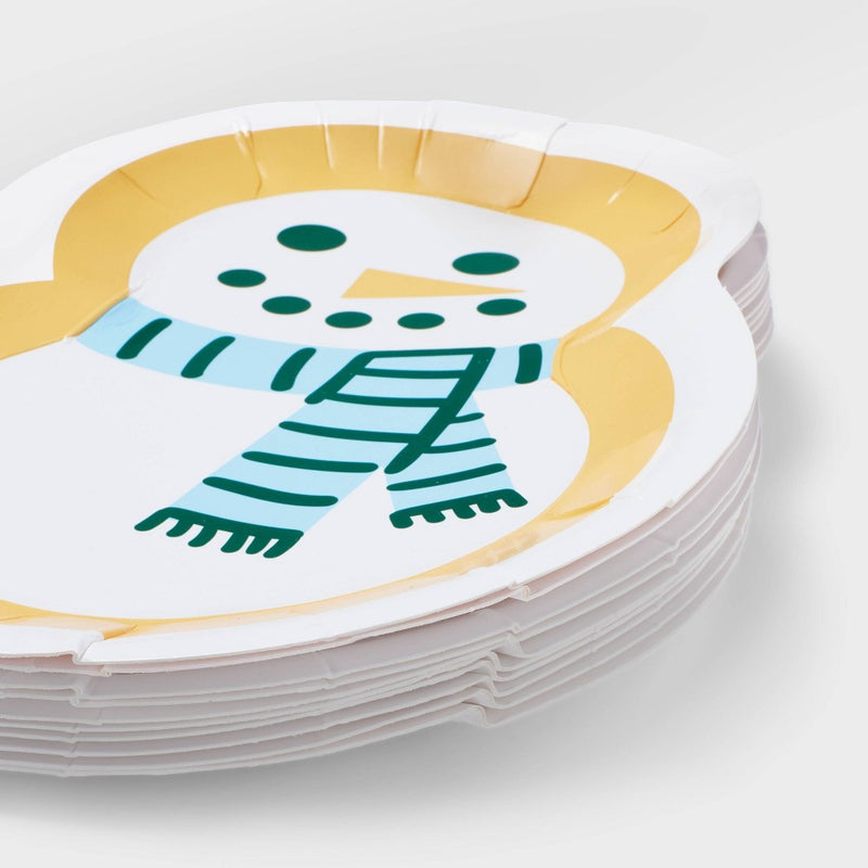 10ct Snowman Collection Snack Plate - Spritz