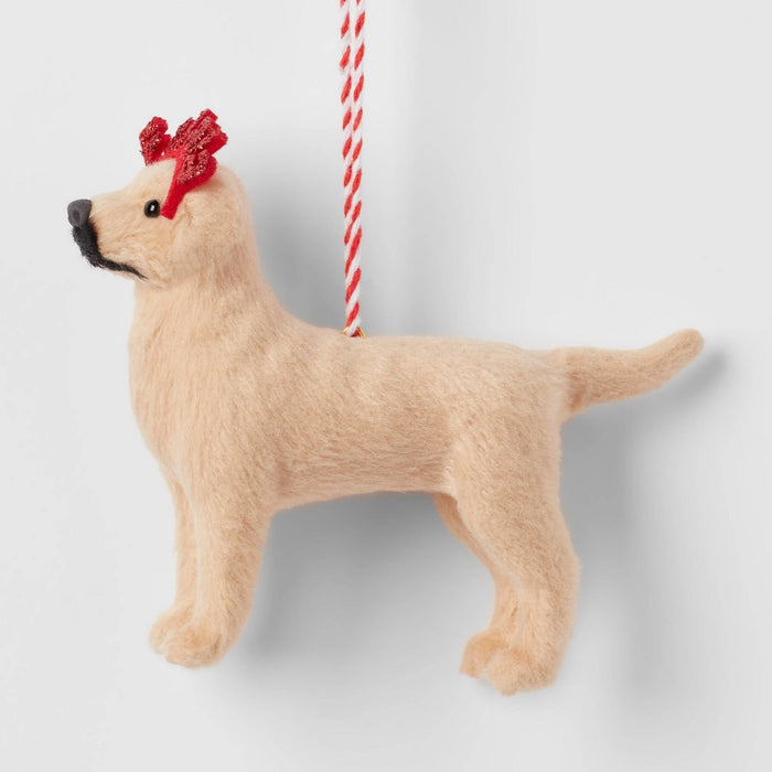 Fabric Golden Retriever with 'Fa La La' Glasses Christmas Tree Ornament - Wondershop
