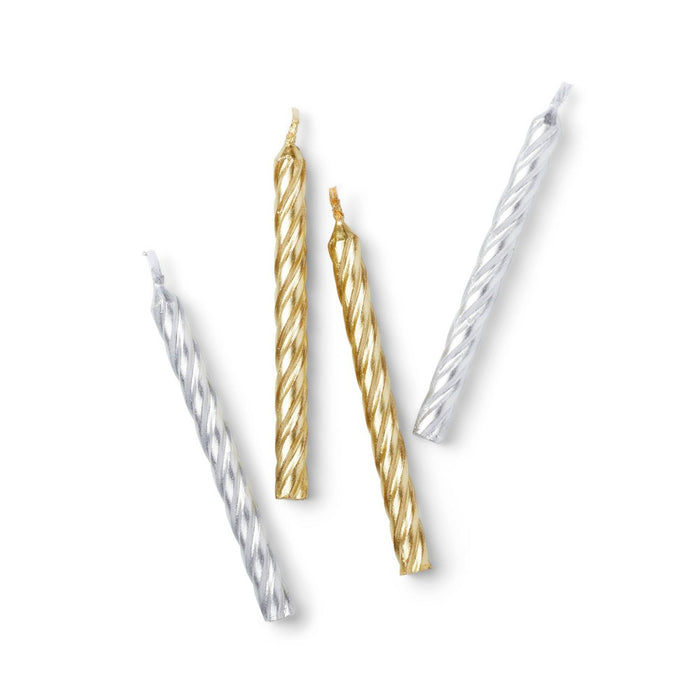 Gold and Silver Twist Candles - 12ct - Favorite Day