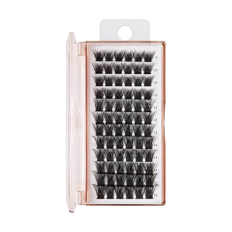 BeBlinky False Eyelash Clusters 01, 9-16 mm, Wide Band, 72pcs. - Natural