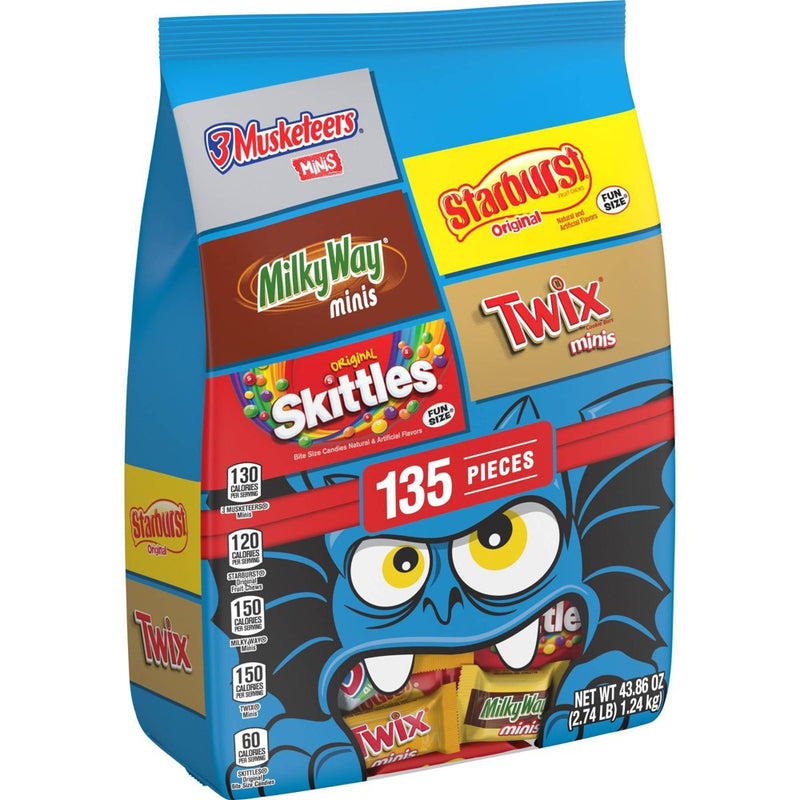 Skittles, Starburst, M&M's, Twix, 3 Musketeers & Milky Way Bag 135Ct BBD:02/2026