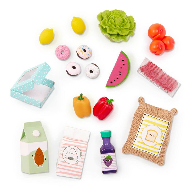 Our Generation Supermarket Play Pink Grocery Shopping Cart & Food Accessory Set for 18'' Dolls