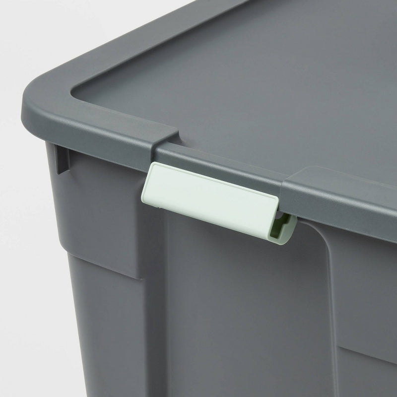 45gal Latching Storage Tote - Brightroom: Portable Plastic Container with Lid, Universal Storage, Gray, 45 Gallon Capacity (LOCAL PICKUP ONLY)