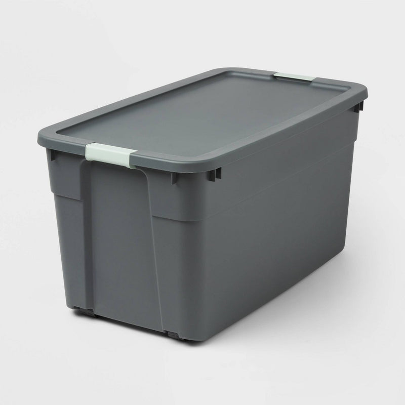45gal Latching Storage Tote - Brightroom: Portable Plastic Container with Lid, Universal Storage, Gray, 45 Gallon Capacity (LOCAL PICKUP ONLY)
