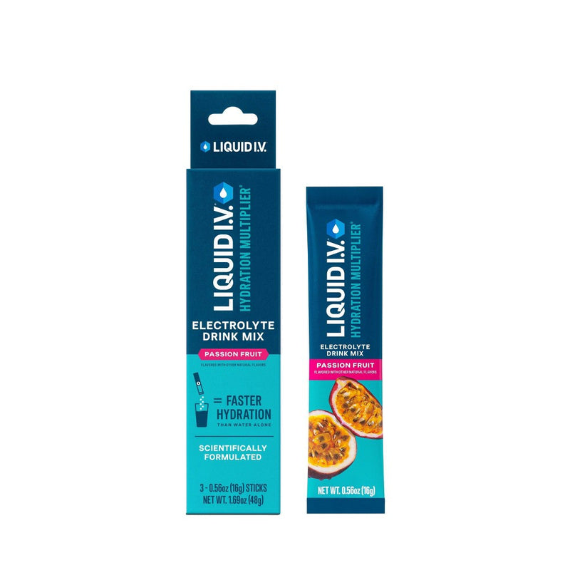 Liquid I.V. Hydration Multiplier Vegan Powder Electrolyte Supplements - Passion Fruit - 0.56oz each/3ct