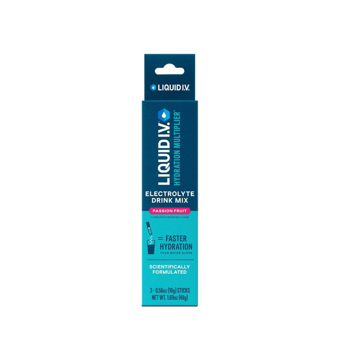 Liquid I.V. Hydration Multiplier Vegan Powder Electrolyte Supplements - Passion Fruit - 0.56oz each/3ct