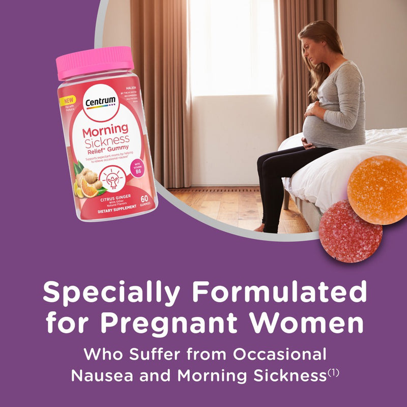 Centrum Morning Sickness Relief Vitamin Gummies - Citrus - 60ct
