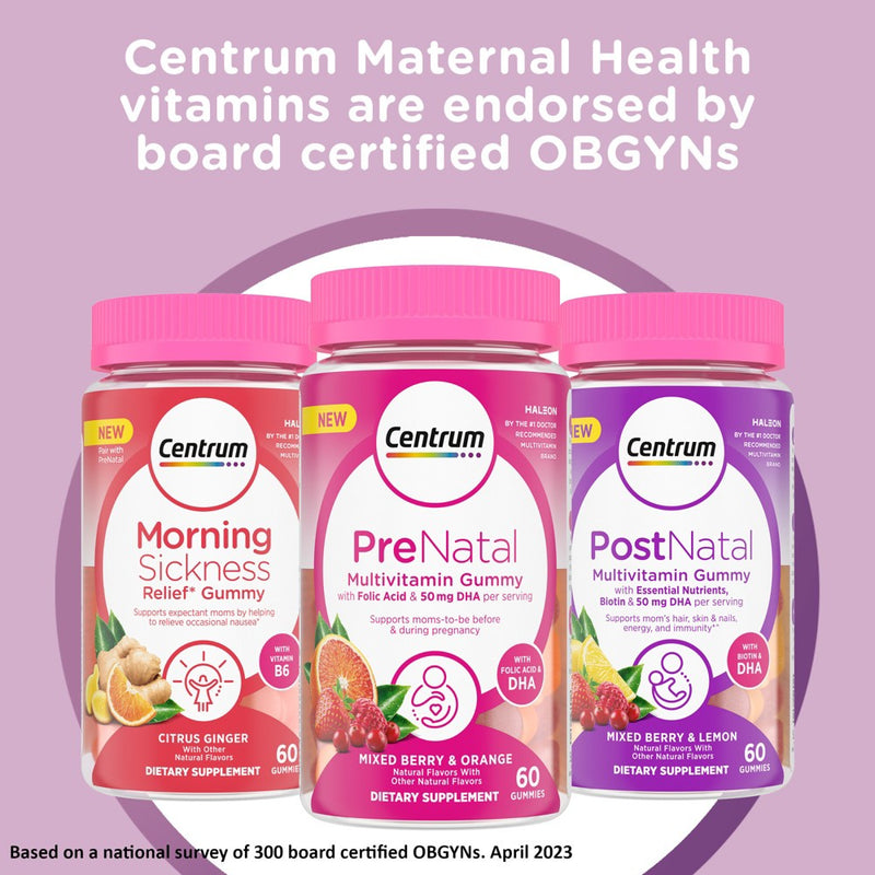 Centrum Morning Sickness Relief Vitamin Gummies - Citrus - 60ct