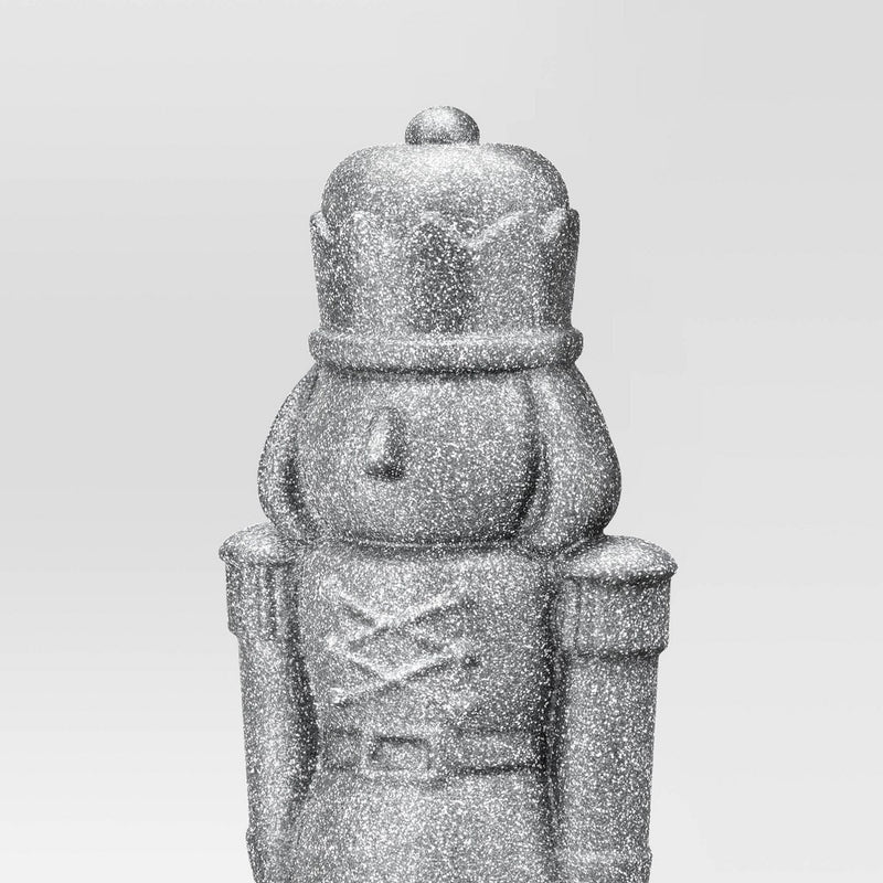 Glittered Christmas Decorative Nutcracker - Wondershop Silver