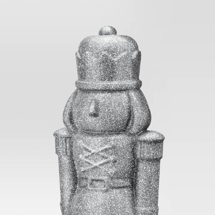 Glittered Christmas Decorative Nutcracker - Wondershop Silver