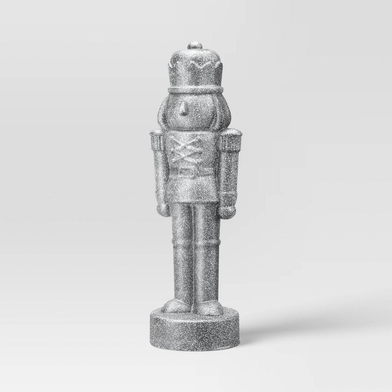 Glittered Christmas Decorative Nutcracker - Wondershop Silver