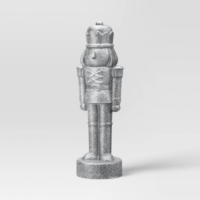 Glittered Christmas Decorative Nutcracker - Wondershop Silver