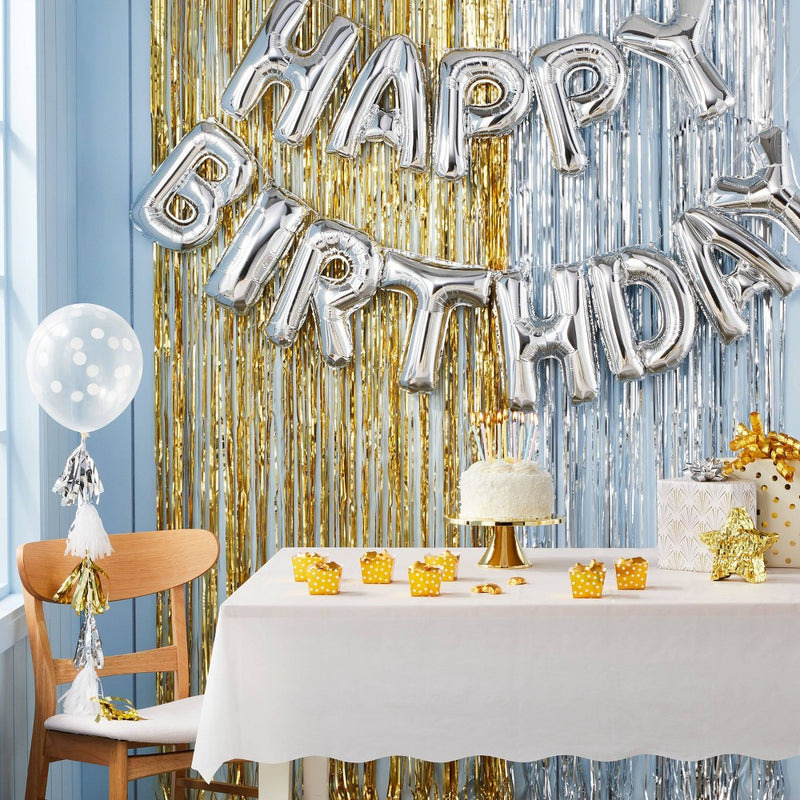 "Happy Birthday" Foil Balloon Silver - Spritz