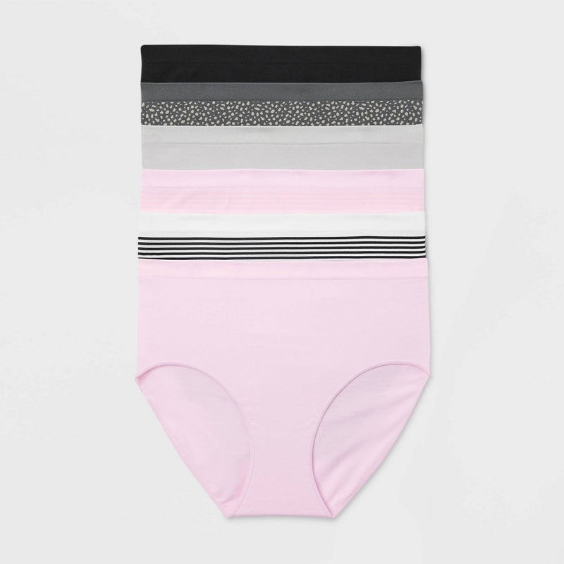 Women's 6pk Seamless Briefs - Auden Assorted Color M
