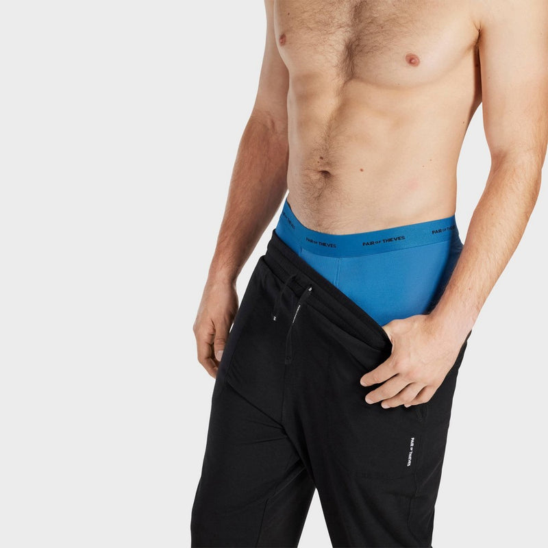 Pair of Thieves Men's Quick Dry Long Leg Boxer Briefs 3pk -Blue M