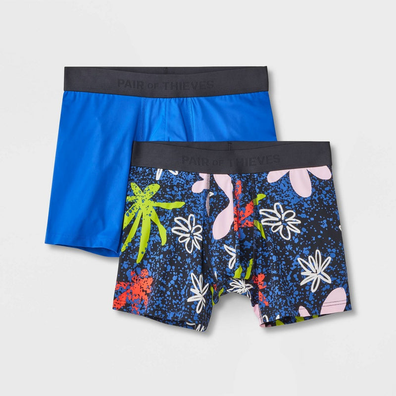 Pair of Thieves Fireflies Print Hustle Boxer Briefs 2pk - Blue S