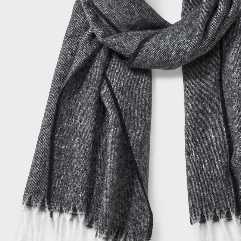 Pinstripe Blanket Tassel Scarf - A New Day Dark Gray