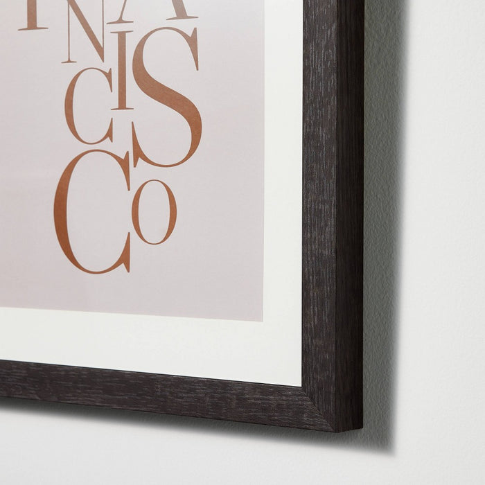 11" x 14" San Francisco Framed Under Glass with Mat Dark Wood - Threshold designed with Studio McGee