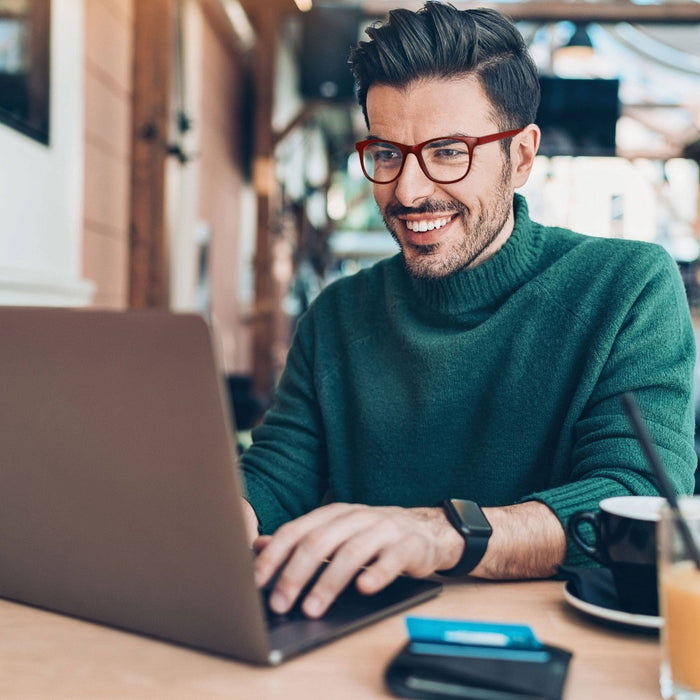 ICU Eyewear Screen Vision Blue Light Filtering Oval Glasses - Red