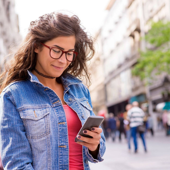 ICU Eyewear Screen Vision Blue Light Filtering Oval Glasses - Red