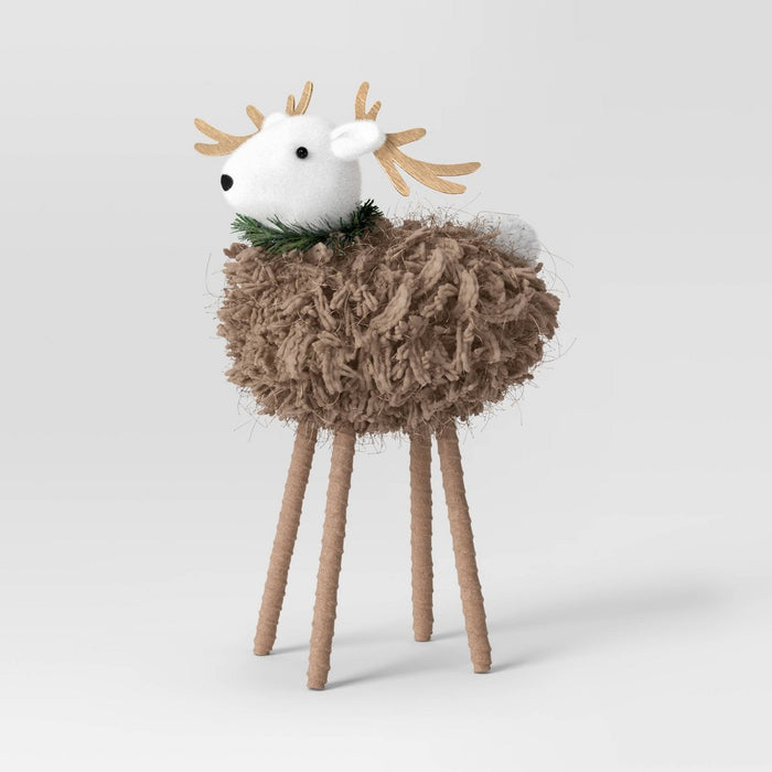 Fabric Deer Christmas Animal Figurine - Wondershop Gray