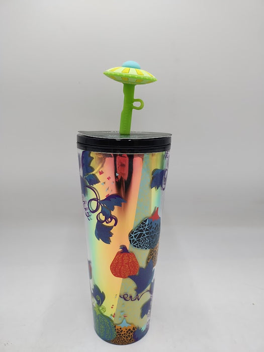 Starbucks 2024 Extraterrestrial Cold Cup With Spaceship Straw Topper 24 Oz