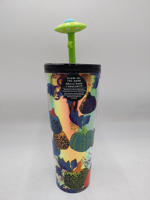 Starbucks 2024 Extraterrestrial Cold Cup With Spaceship Straw Topper 24 Oz