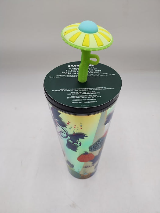 Starbucks 2024 Extraterrestrial Cold Cup With Spaceship Straw Topper 24 Oz