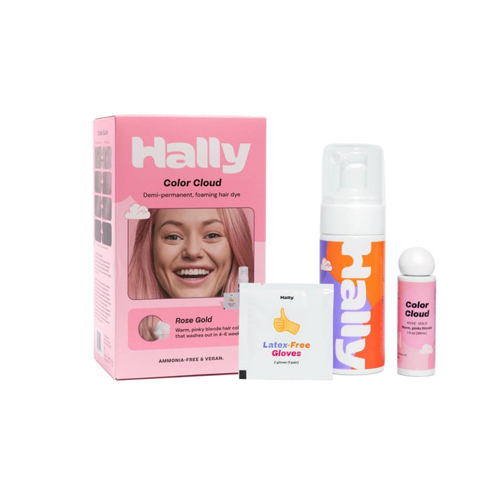 Hally Color Cloud Demi-Permanent Foam Hair Dye - Rose Gold - 2.5oz
