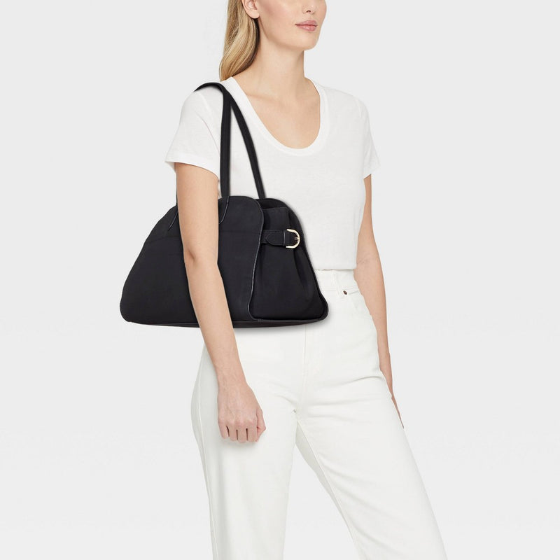 Solid Soft Satchel Handbag - A New Day Black