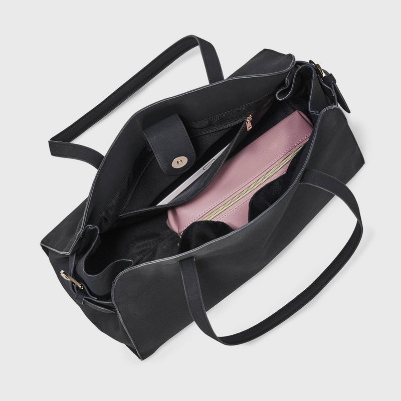 Solid Soft Satchel Handbag - A New Day Black