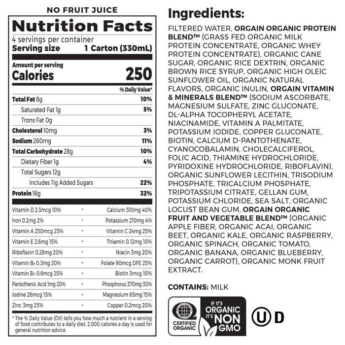 Orgain Nutritional Shake - Vanilla - 11 fl oz/4pk