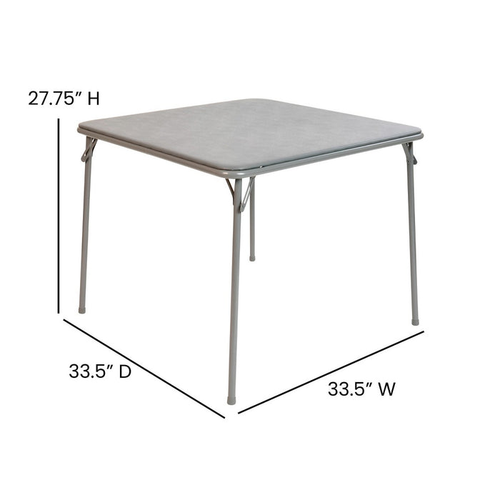 Flash Furniture Gray Folding Card Table - Lightweight Portable Folding Table with Collapsible Legs (LOCAL PICKUP ONLY)