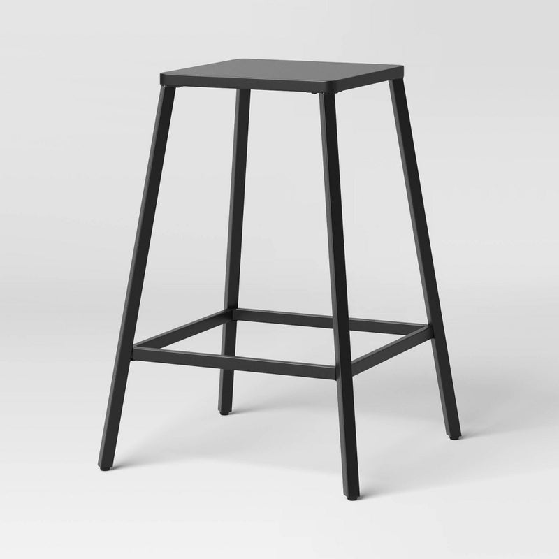 2pk Metal Counter Height Barstool Black - Room Essentials: Steel Frame, Powder-Coated Finish, Armless Design (LOCAL PICKUP ONLY)
