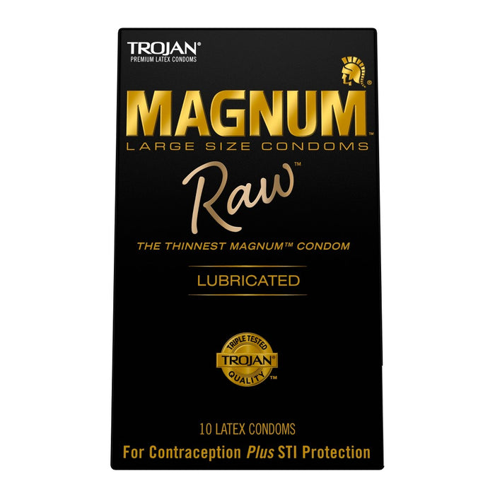 Trojan Magnum Raw Large Size Lubricated Latex Condoms - 10ct