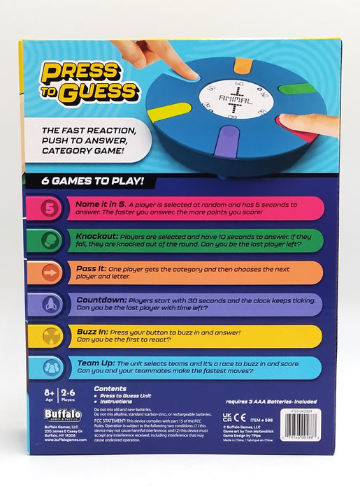 Buffalo Games Press To Guess Game