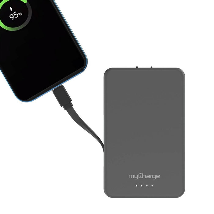 myCharge Amp Prong 5000mAh/12W Output Power Bank Charging Cable - Gray