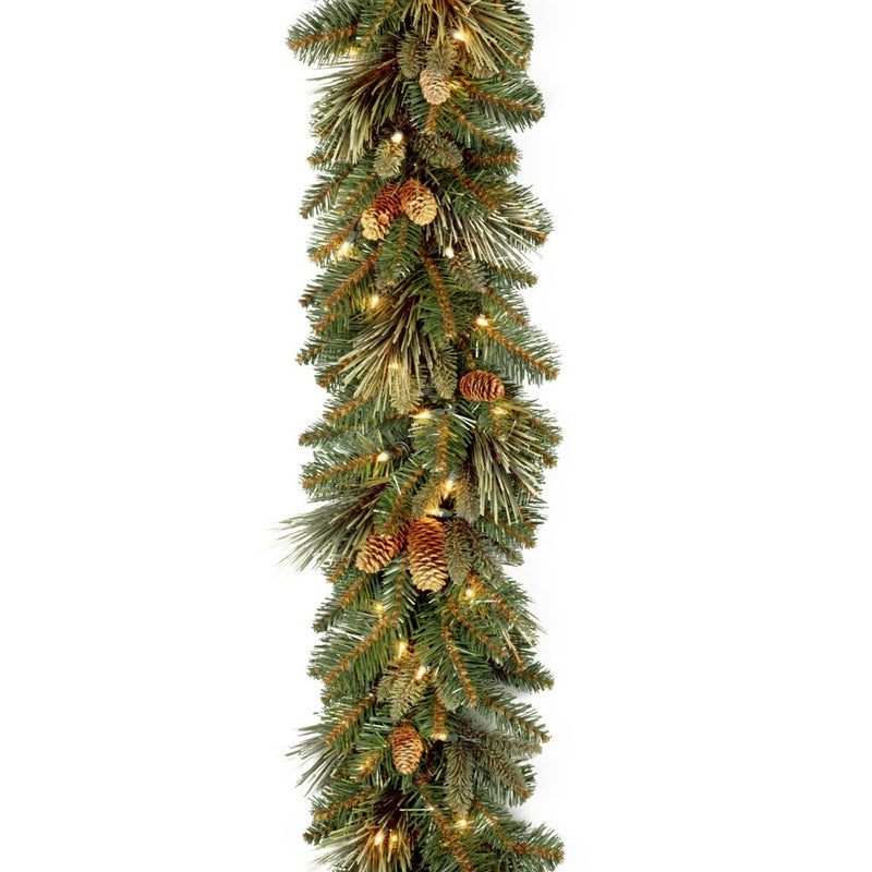 National Tree Company 9 ft. Carolina Pine Garland with Battery Operated LED Lights (LOCAL PICKUP ONLY)