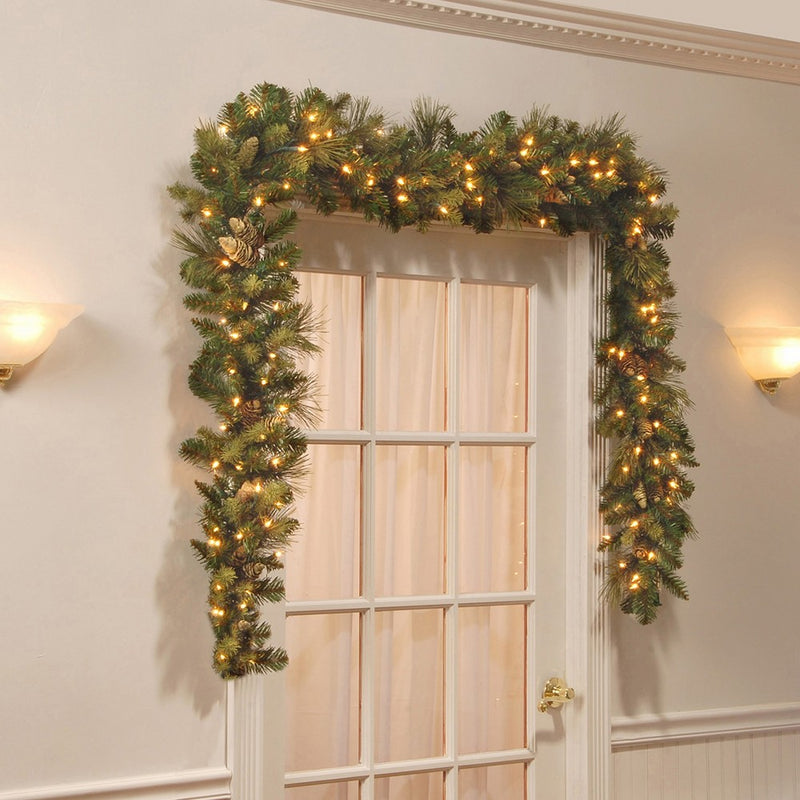 National Tree Company 9 ft. Carolina Pine Garland with Battery Operated LED Lights (LOCAL PICKUP ONLY)