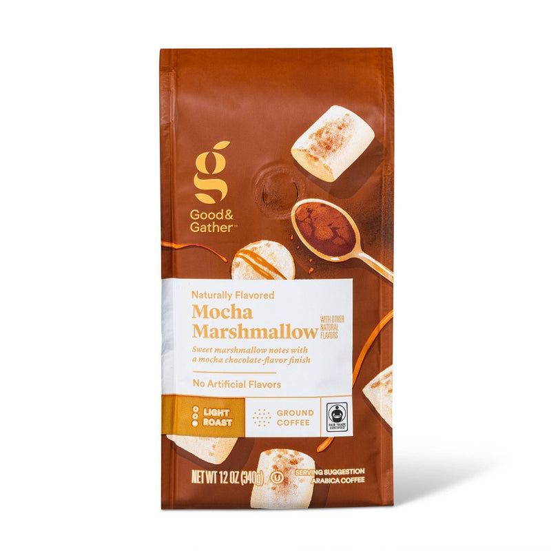 Naturally Flavored Mocha Marshmallow Light Roast Coffee Ground Coffee - 12oz - Good & Gather