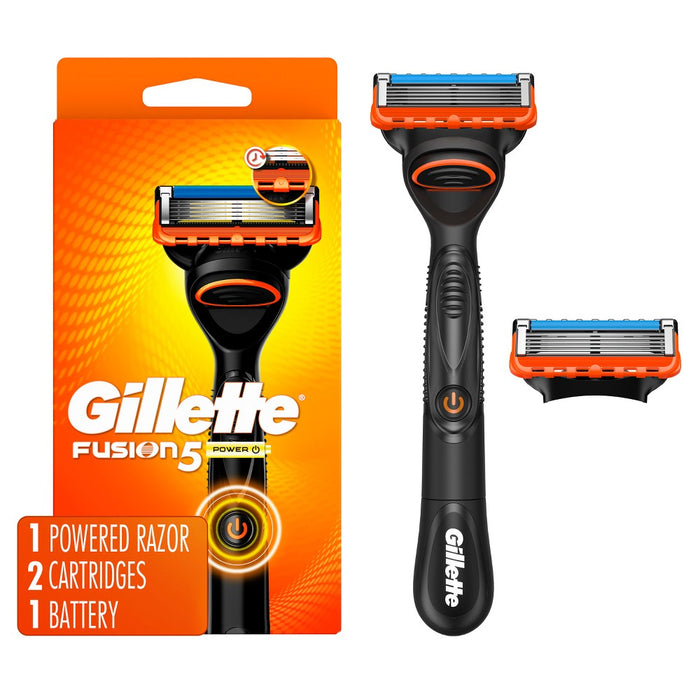 Gillette Fusion5 Power Razor for Men - 1 Gillette Power Razor Handle + 2 Blade Refills