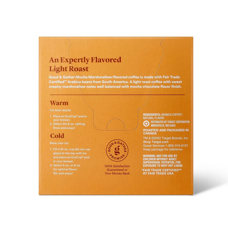Naturally Flavored Mocha Marshmallow Light Roast Ground Coffee Single Serve - 16ct - Good & Gather