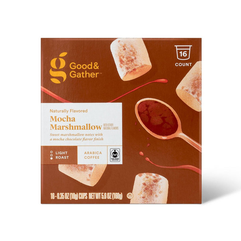 Naturally Flavored Mocha Marshmallow Light Roast Ground Coffee Single Serve - 16ct - Good & Gather