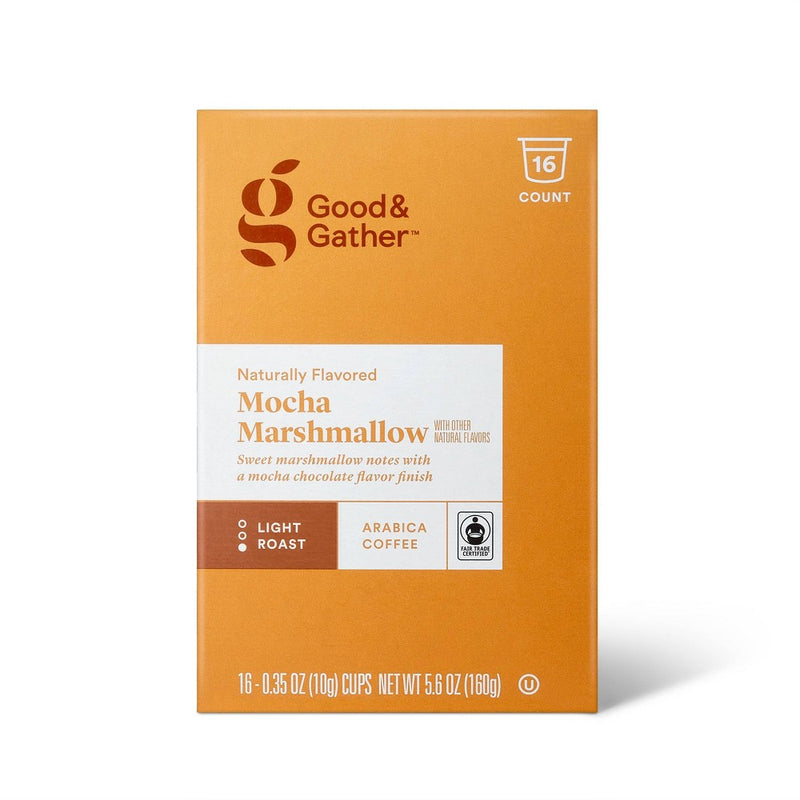 Naturally Flavored Mocha Marshmallow Light Roast Ground Coffee Single Serve - 16ct - Good & Gather