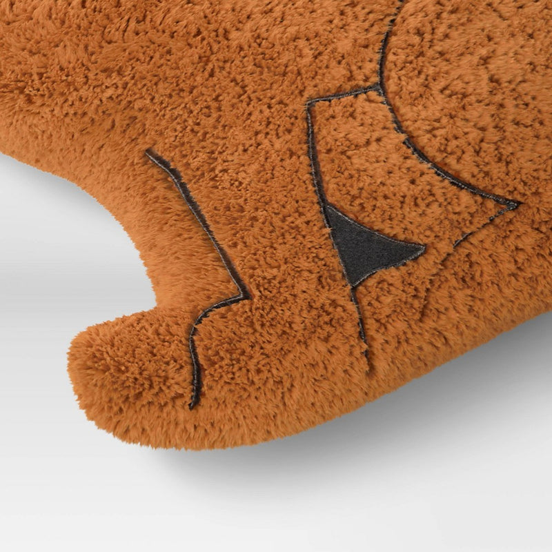 Shaped Christmas Puppy Faux Shearling Throw Pillow Brown - Wondershop