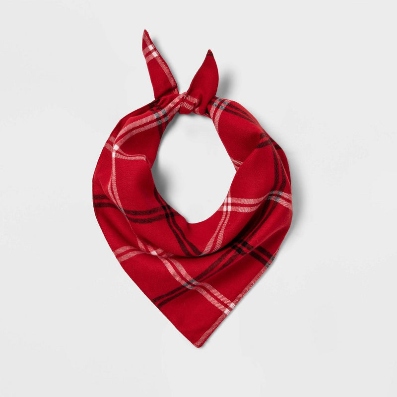 Plaid Matching Family Dog and Cat Bandana - Wondershop - Red - One Size Fits Most