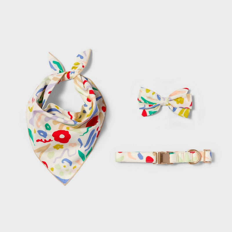 Modern Floral Feminine Cat and Dog Bowtie - Boots & Barkley - One Size Fits Most