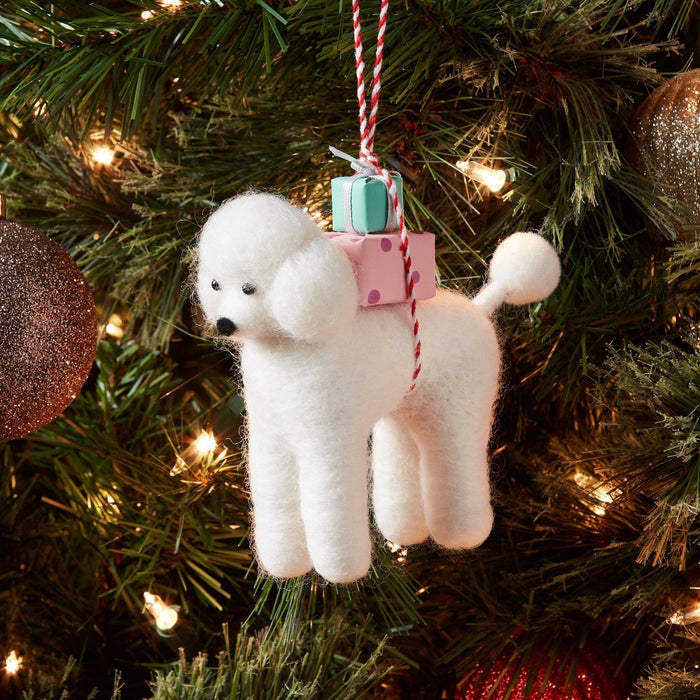 Felted Wool Standard Poodle Dog Christmas Tree Ornament - Wondershop